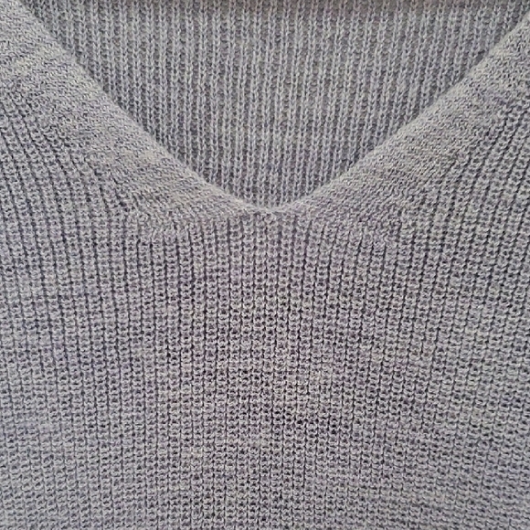 Eileen Fisher HI LOW dusty Blue Wool Sweater - Picture 3 of 13